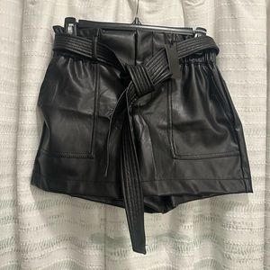 Hunter & Brown faux leather shorts